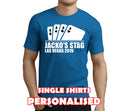 Four Aces White Custom Stag T-Shirt - Any Name - Party Tee