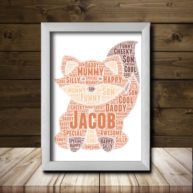 Personalised Fox 1 Word Art Poster Print