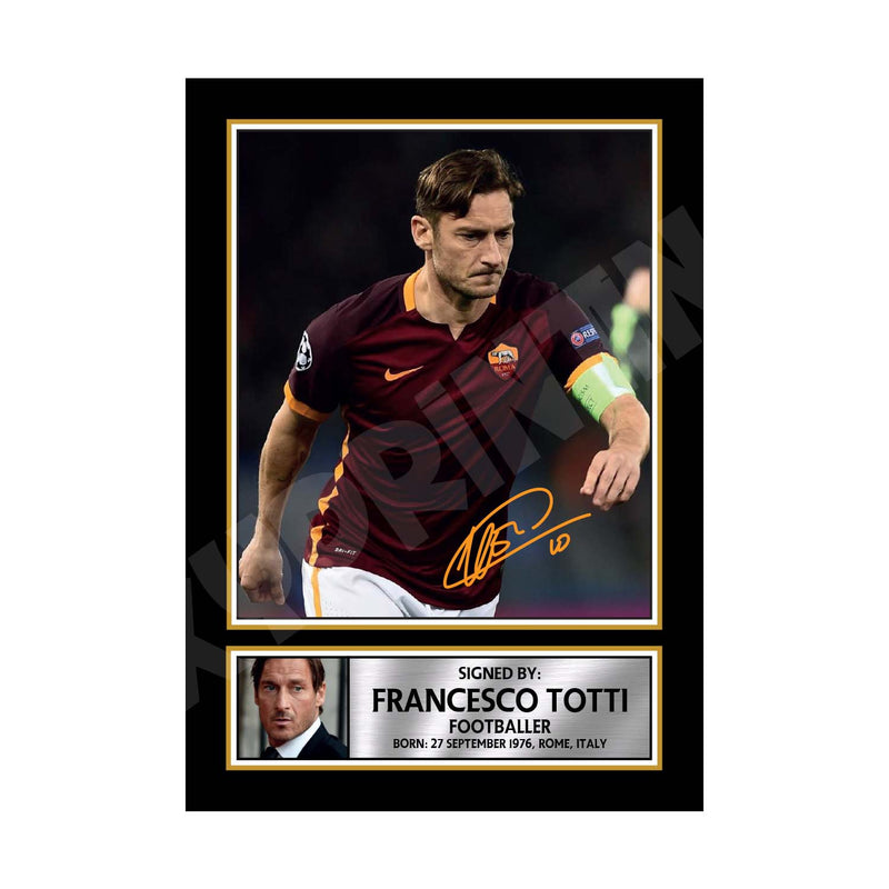 FRANCESCO TOTTI 2 Limited Edition Football Player Signed Print - Football