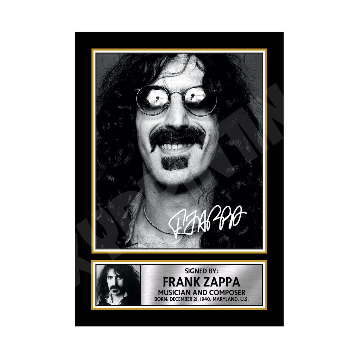 FRANK ZAPPA 2 Music Printed Signature Print – Frank Zappa 2 Music Printed Signature Print – A1 Print Only