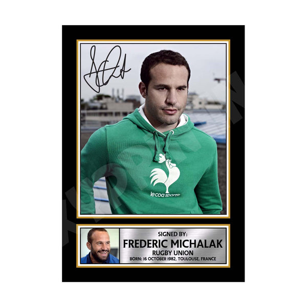 FREDERIC MICHALAK 1 Rugby Player Printed Signature Print