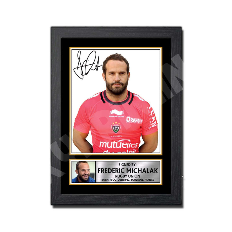 FREDERIC MICHALAK 2 Limited Edition Rugby Player Signed Print - Rugby