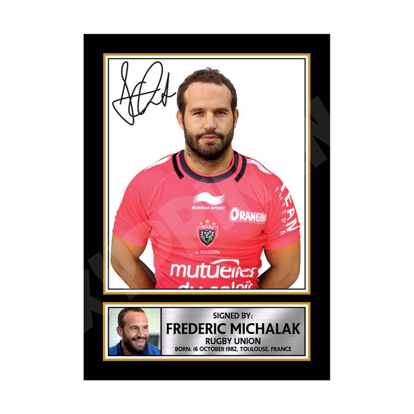 FREDERIC MICHALAK 2 Rugby Player Printed Signature Print