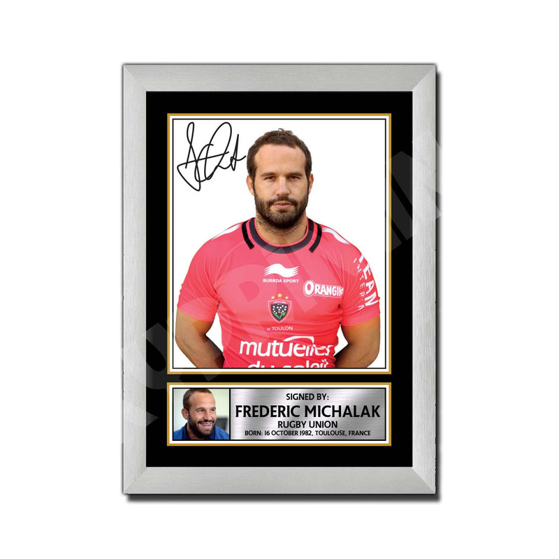 FREDERIC MICHALAK 2 Limited Edition Rugby Player Signed Print - Rugby