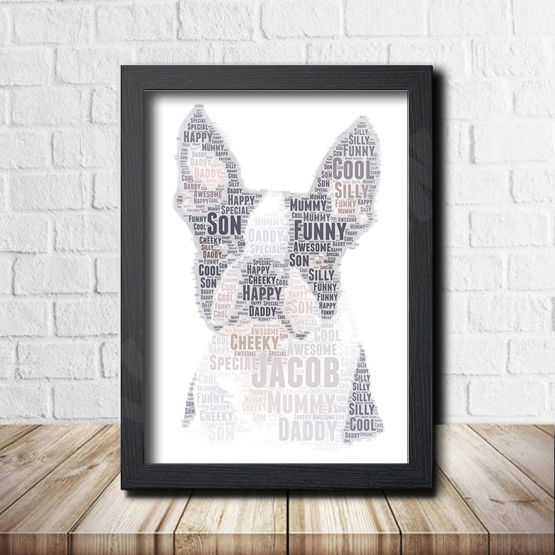 Personalised French Bulldog 1 Word Art Poster Print