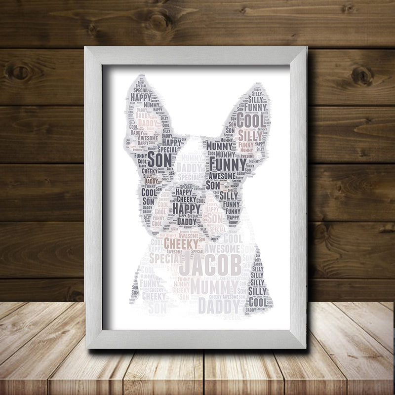 Personalised French Bulldog 1 Word Art Poster Print