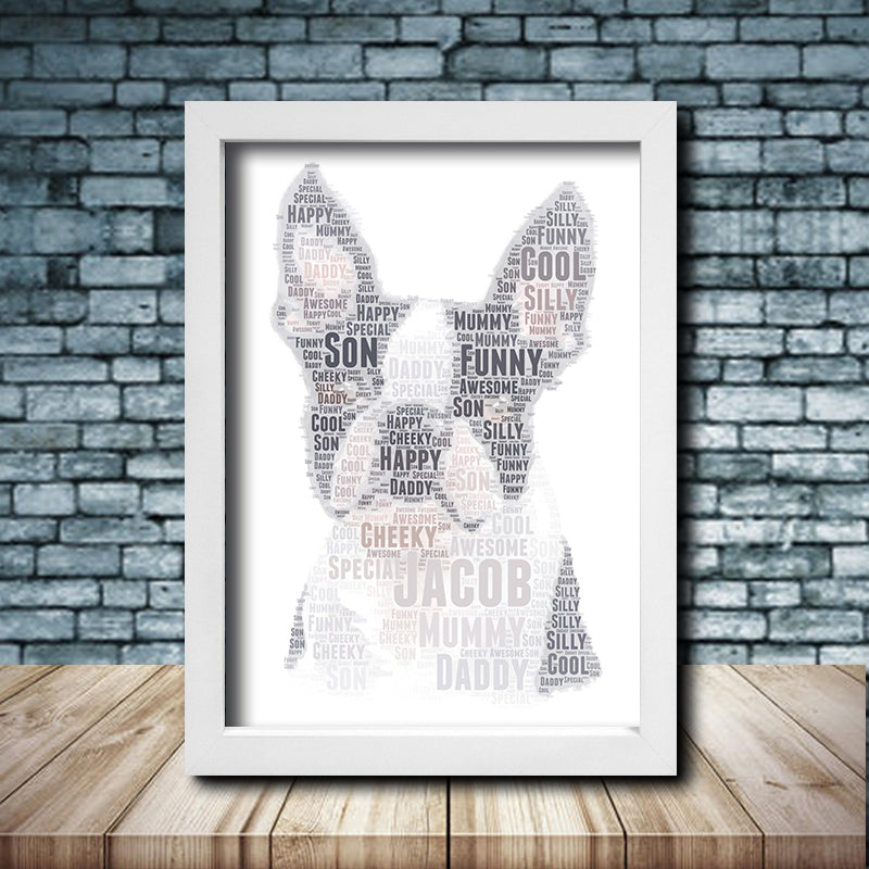 Personalised French Bulldog 1 Word Art Poster Print