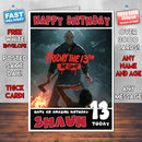 FRIDAY THE 13TH BM THEME INSPIRED Style PERSONALISED Kids Adult FUNNY Birthday Card