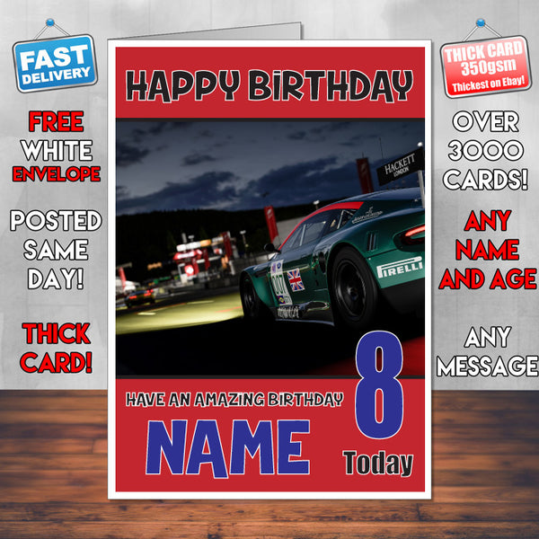 FROZA MOTOR SPORT BM1 Personalised THEME INSPIRED Style PERSONALISED Kids Adult FUNNY Birthday Card