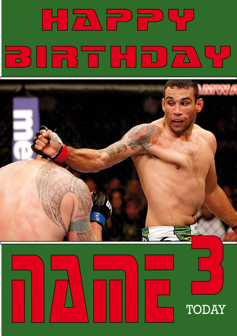 Fabricio Werdum UFC Fan THEME INSPIRED Kids Adult Birthday Card