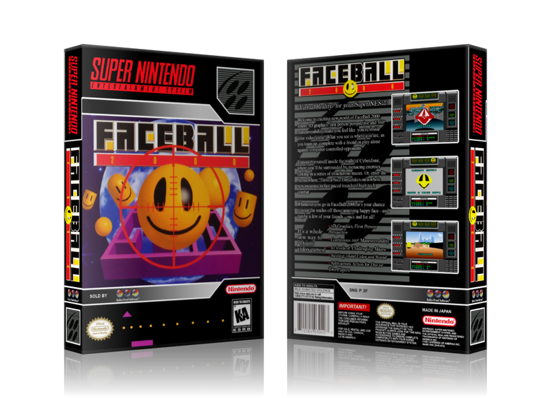 Faceball 2000 Replacement Nintendo SNES Game Case Or Cover