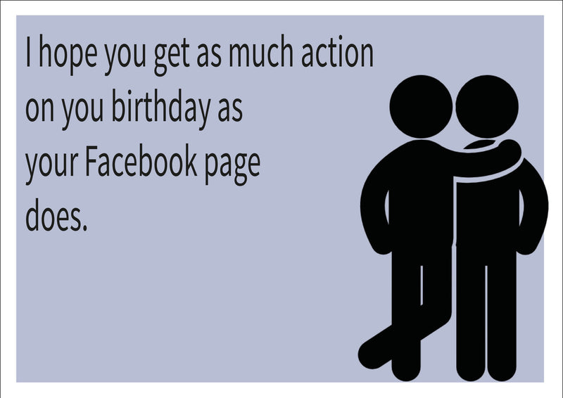 Facebook Action INSPIRED Adult Personalised Birthday Card Birthday Card