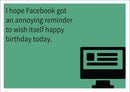 Facebook Happy Birthday Wish INSPIRED Adult Personalised Birthday Card Birthday Card