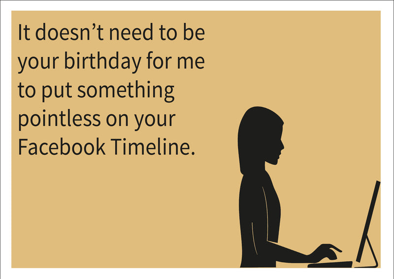 Facebook Timeline INSPIRED Adult Personalised Birthday Card Birthday Card