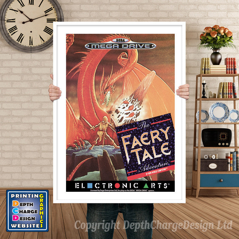 Faery Tale Adventure Eu - Sega Megadrive Inspired Retro Gaming Poster A4 A3 A2 Or A1