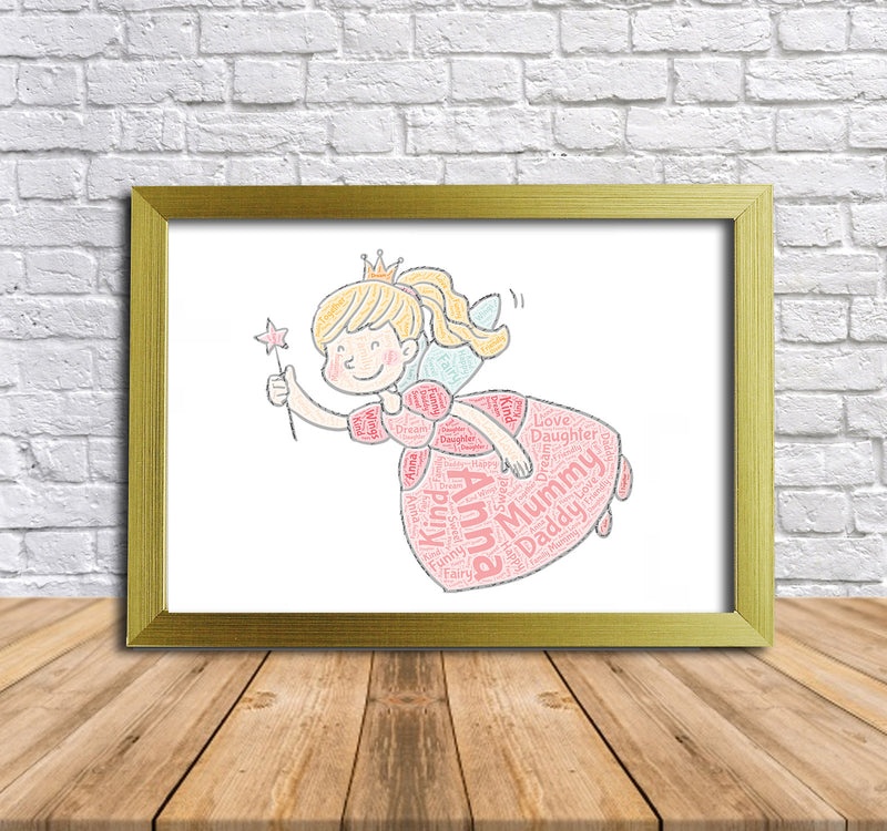 Personalised Fairy 1 Word Art Poster Print