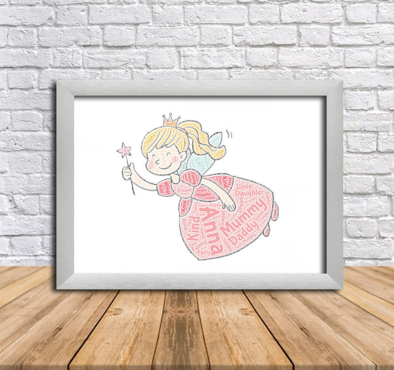 Personalised Fairy 1 Word Art Poster Print