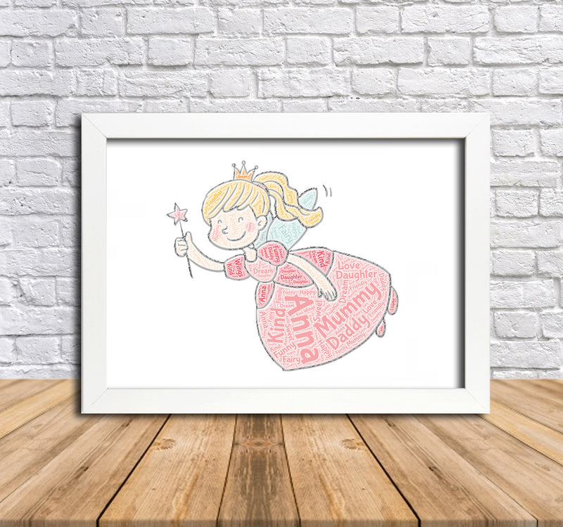 Personalised Fairy 1 Word Art Poster Print