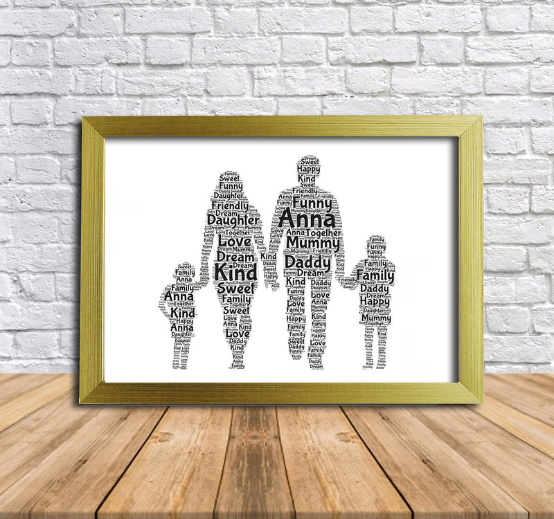 Personalised Family 1 Word Art Poster Print