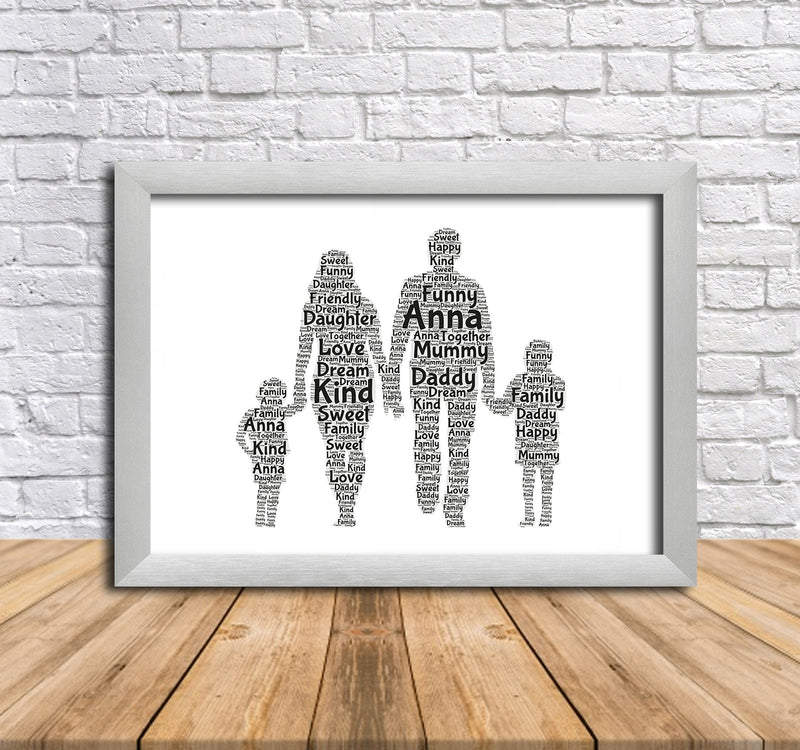 Personalised Family 1 Word Art Poster Print