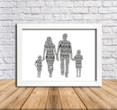Personalised Family 1 Word Art Poster Print