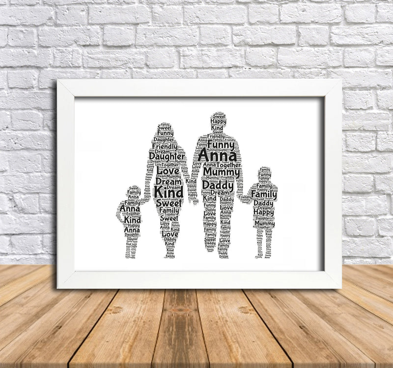 Personalised Family 1 Word Art Poster Print