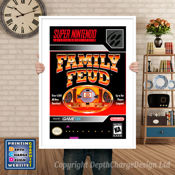 Family Feud Super Nintendo Game Inspired Theme Retro Gaming Poster