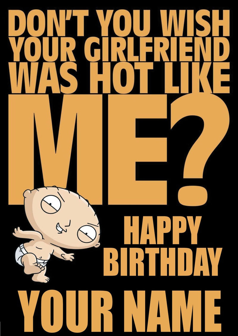 Family Guy 3 Theme INSPIRED Personalised Birthday Card