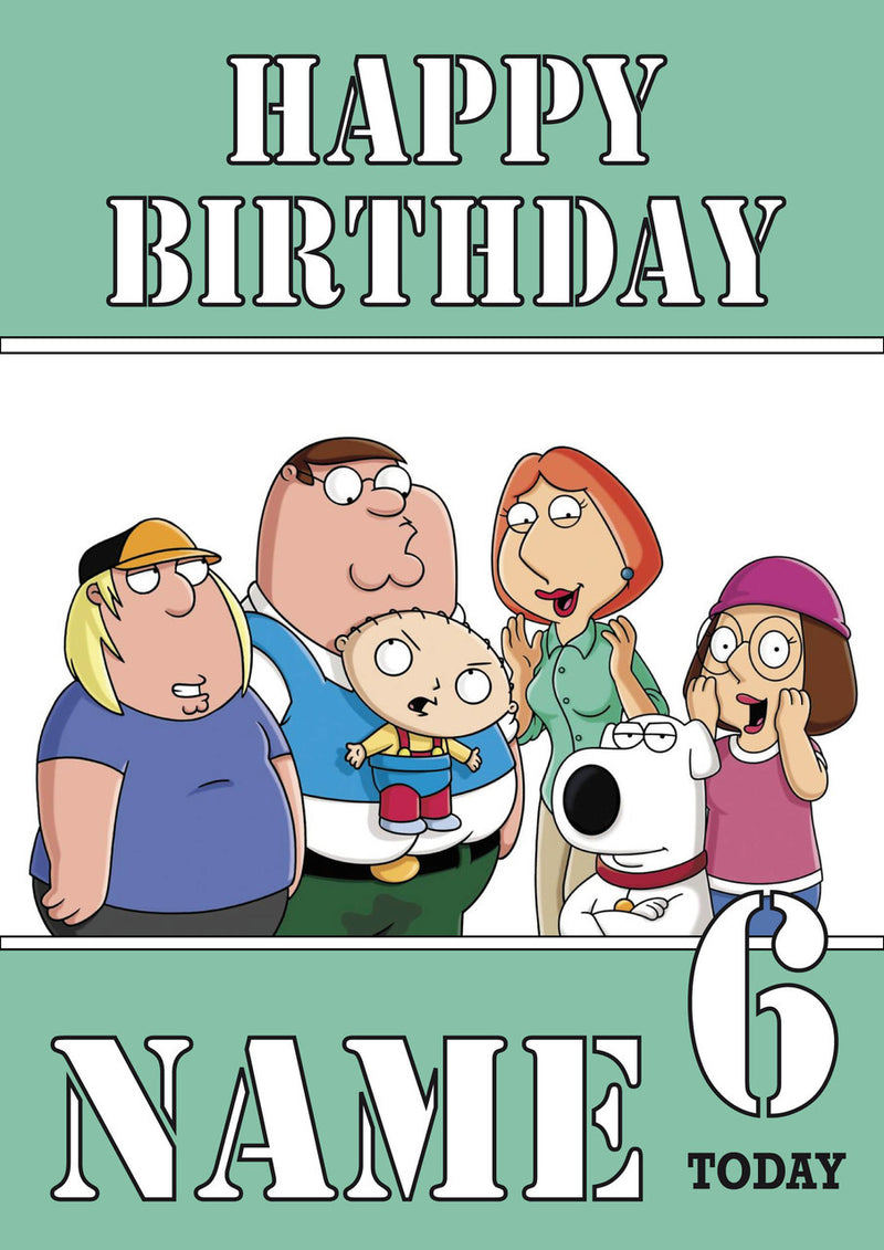THEME INSPIRED Kids Adult Personalised Birthday Card Family Guy Birthday Card 4