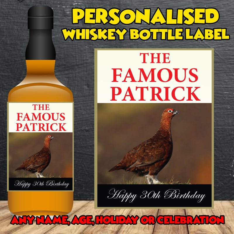 PERSONALISED Famous Grouse Bottle Label - custom name bottle lables
