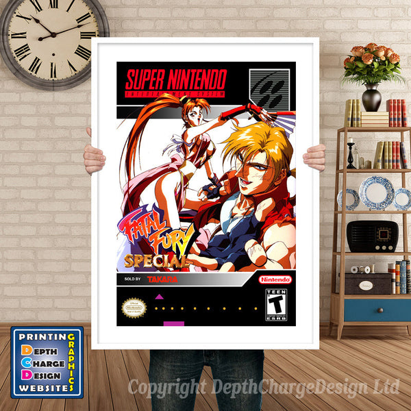 Fatal Fury Special Super Nintendo Game Inspired Theme Retro Gaming Poster