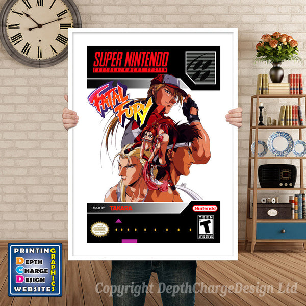 Fatal Fury Super Nintendo Game Inspired Theme Retro Gaming Poster