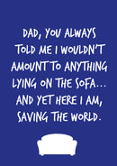 Father's Day Card 76 LYING ON THE SOFA
