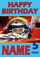 Personalised Felipe Massa F1 THEME INSPIRED PERSONALISED Kids Adult Birthday Card 3