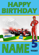 Personalised Felipe Massa F1 THEME INSPIRED PERSONALISED Kids Adult Birthday Card 5