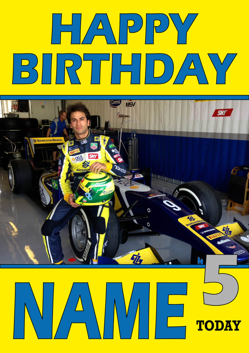 Personalised Felipe Nasr F1 THEME INSPIRED PERSONALISED Kids Adult Birthday Card 2