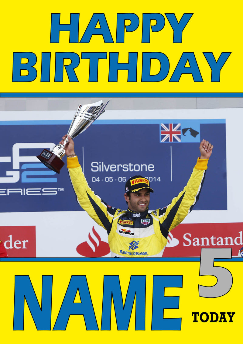 Personalised Felipe Nasr F1 THEME INSPIRED PERSONALISED Kids Adult Birthday Card 5