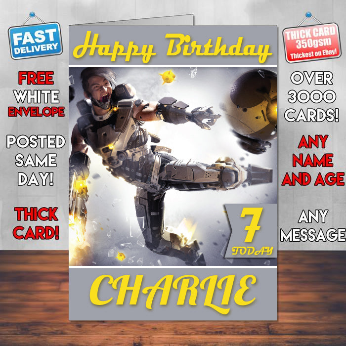 Feng Lawbreakers Inspired Style Game Kids Inspired Birthday Card (SA)