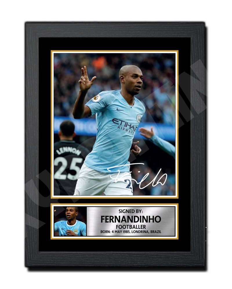 Fernandinho 2 Limited Edition Football Player Signed Print - Football