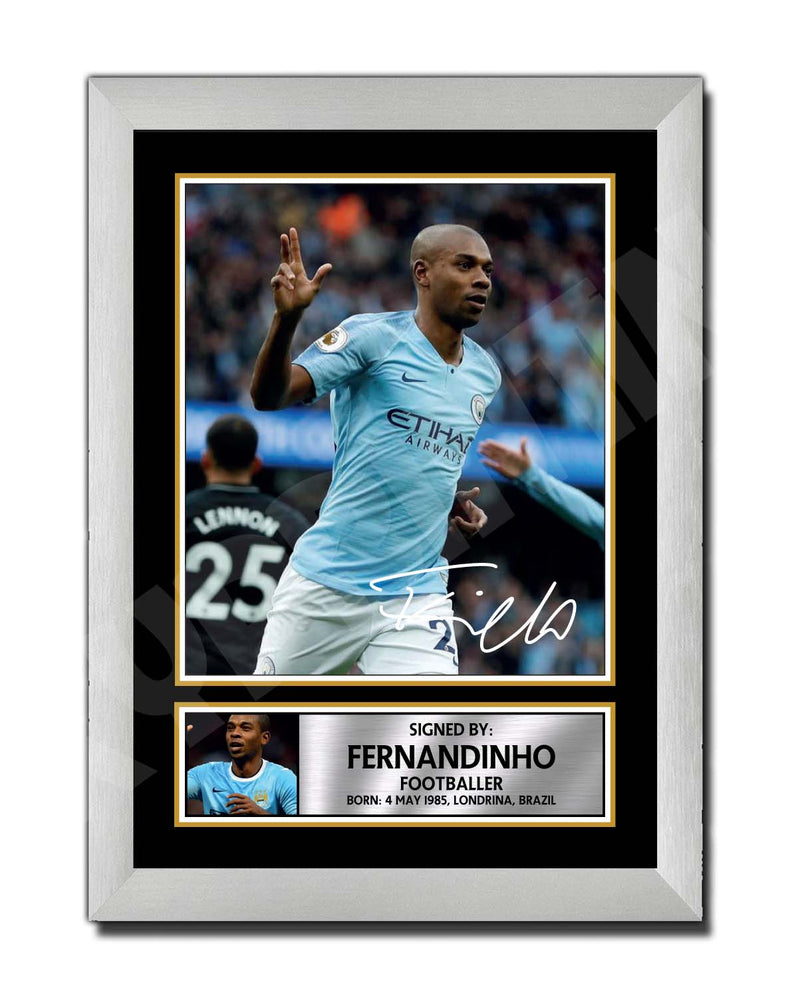 Fernandinho 2 Limited Edition Football Player Signed Print - Football