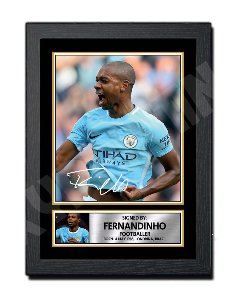 Fernandinho (1) Limited Edition Football Player Signed Print - Football