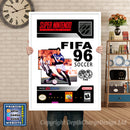 Fifa 96 Super Nintendo GAME INSPIRED THEME Retro Gaming Poster A4 A3 A2 Or A1
