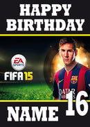 Fifa Messi Card THEME INSPIRED Kids Adult Personalised Birthday Card Birthday Card