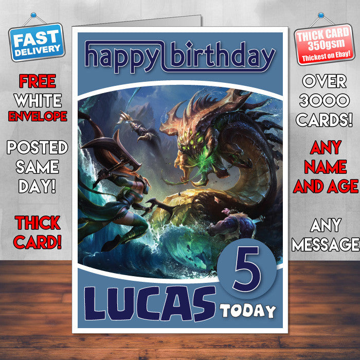 Personalised Fight Baron Inspired Style Game Kids Inspired Birthday Card (SA)