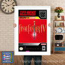 Final Fantasy IV Super Nintendo GAME INSPIRED THEME Retro Gaming Poster A4 A3 A2 Or A1