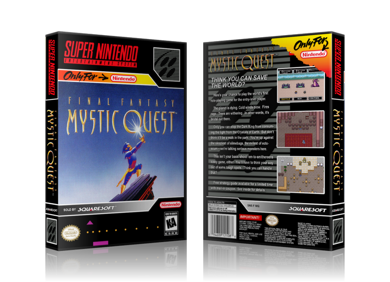 Final Fantasy Mystic Quest Replacement Nintendo SNES Game Case Or Cover