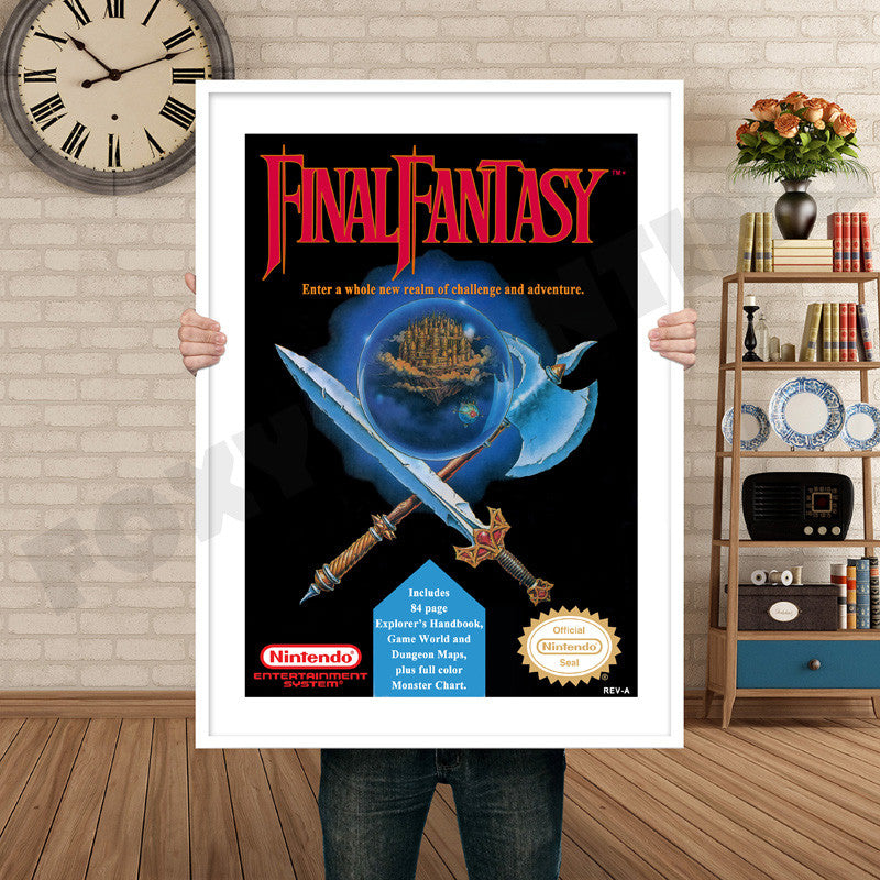 Final Fantasy Retro GAME INSPIRED THEME Nintendo NES Gaming A4 A3 A2 Or A1 Poster Art 234