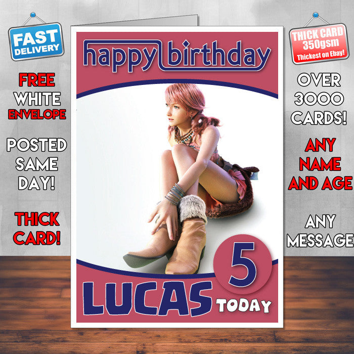 Personalised Final Fantasy Xiii Oerba Dia Vanille Inspired Style Game Kids Inspired Birthday Card (SA)