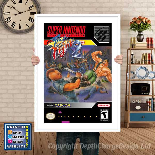 Final Fight 2 Super Nintendo Game Inspired Theme Retro Gaming Poster