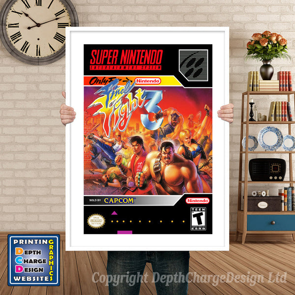 Final Fight 3 Super Nintendo Game Inspired Theme Retro Gaming Poster